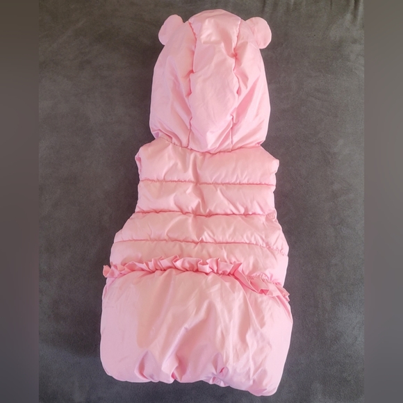 Girls 3T Gymboree Pink Puff Jacket Hooded Vest - Picture 8 of 8
